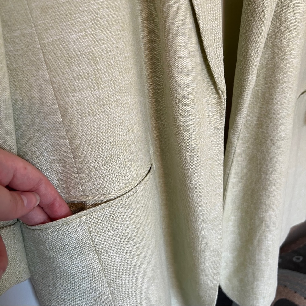 Anne Klein Light Green Linen Blend Blazer - Picture 5 of 10